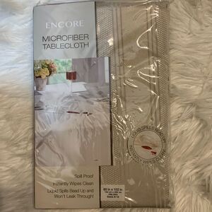 Encore tan microfiber tablecloth 60” x 102”